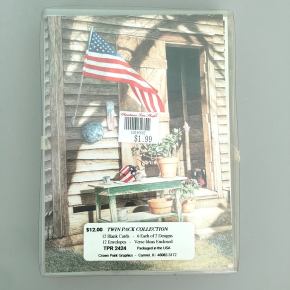 NWT Twin Pack Vintage Blank USA Cards With Envelopes 12pc - 2 Designs - Picture 1 of 5